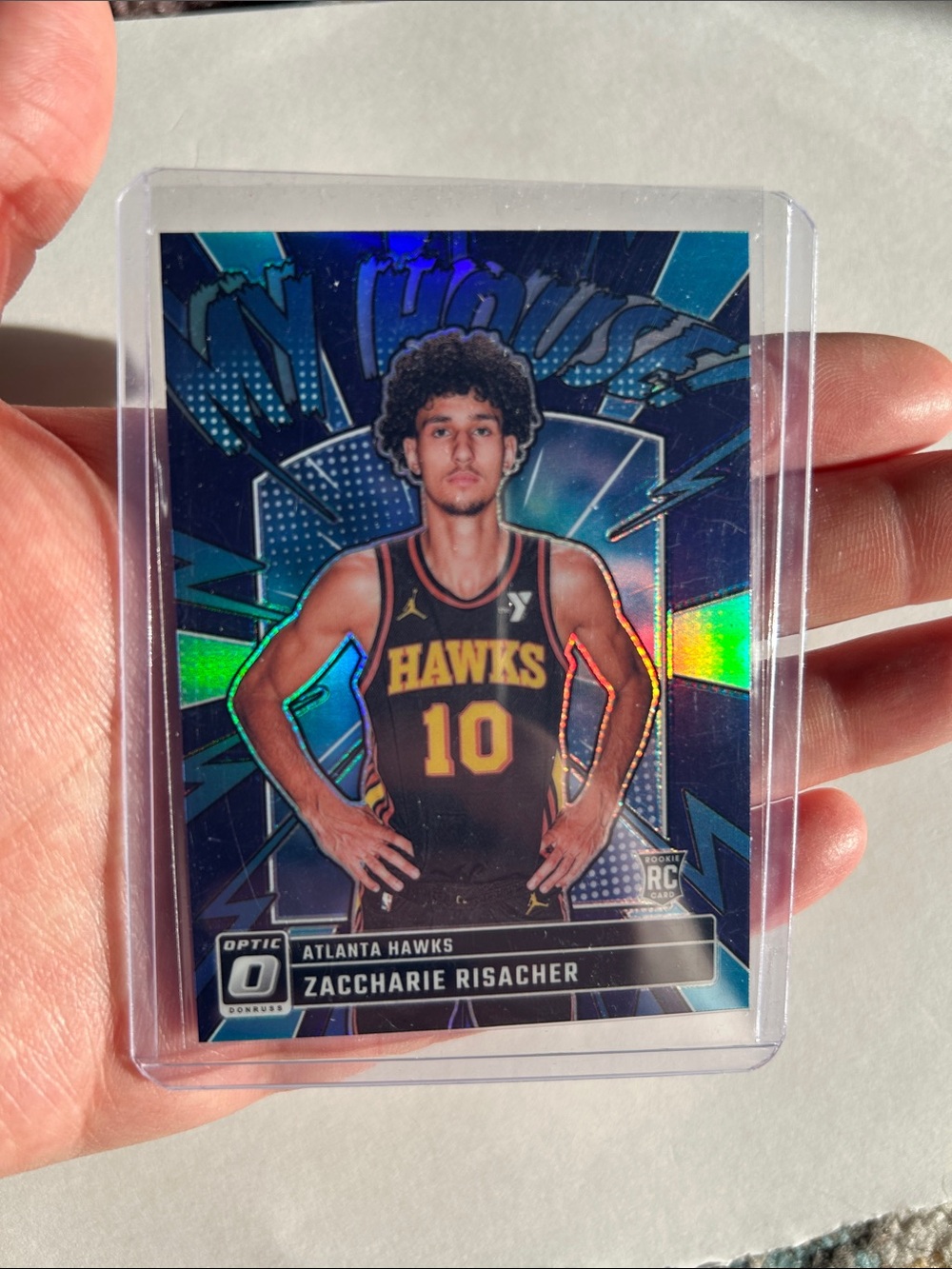 Zaccharie Risacher Atlanta Hawks Rookie Card - Blue Holo